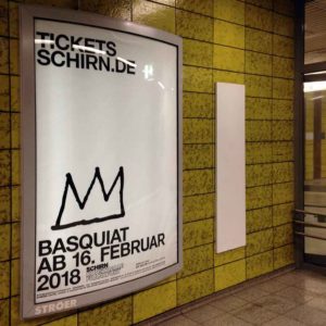 Plakat zur Basquiat-Ausstellung in der Schirn