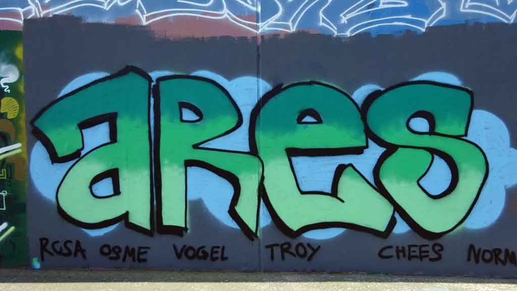 Graffiti am Ratswegkreisel in Frankfurt am Main