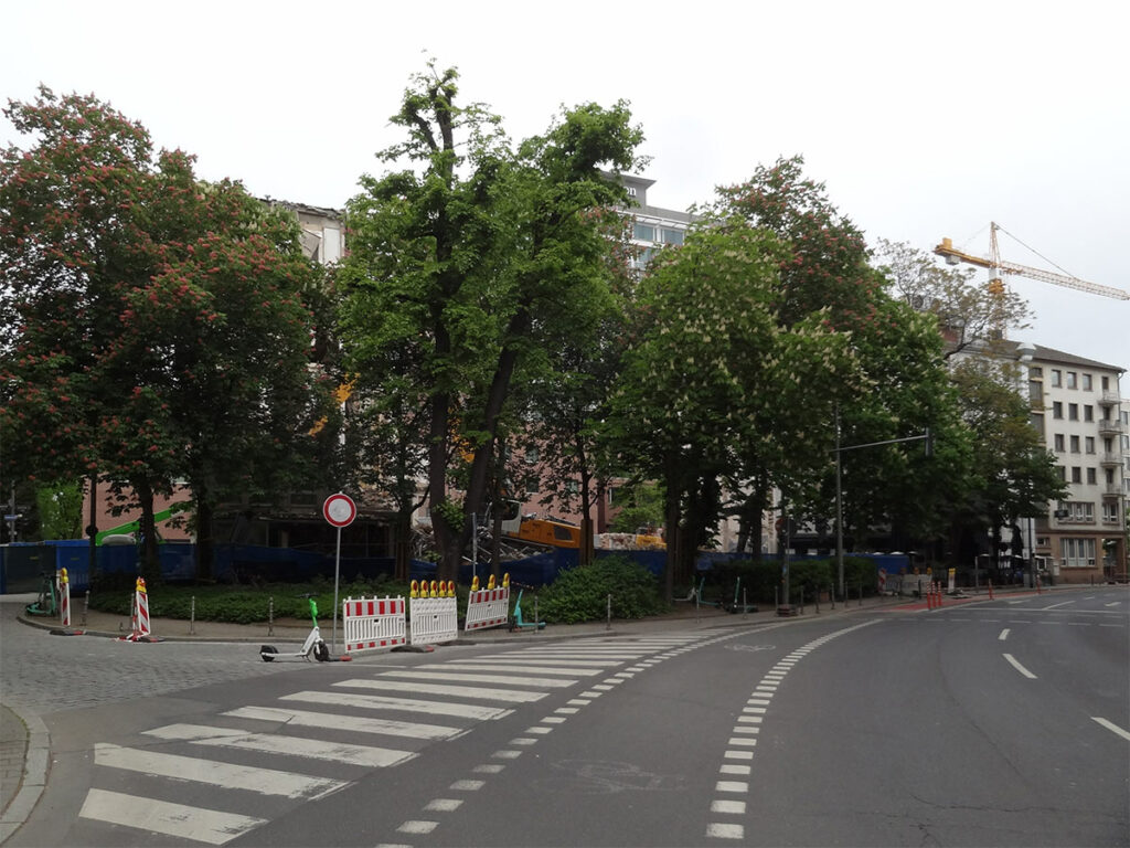 Abbrucharbeiten Taubenstraße in Frankfurt