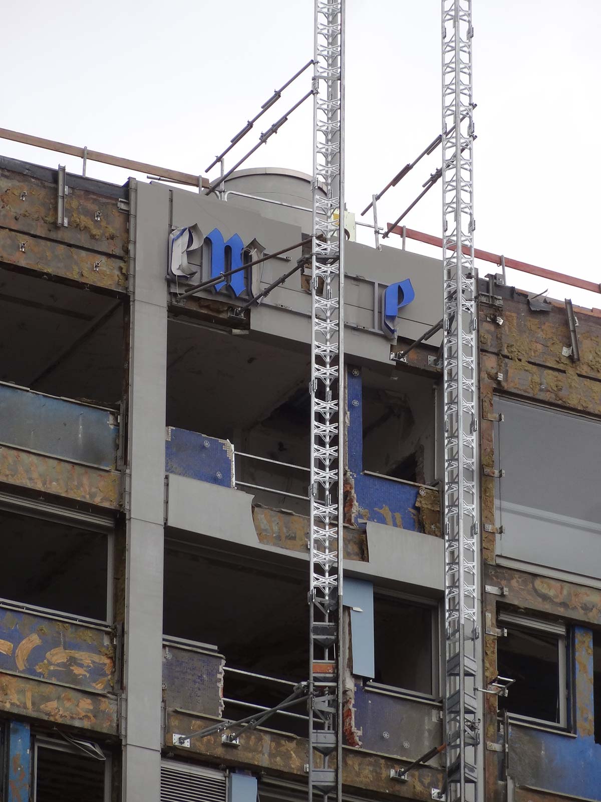 Baustelle bei altem FAZ-Standort Nähe Galluswarte in Frankfurt