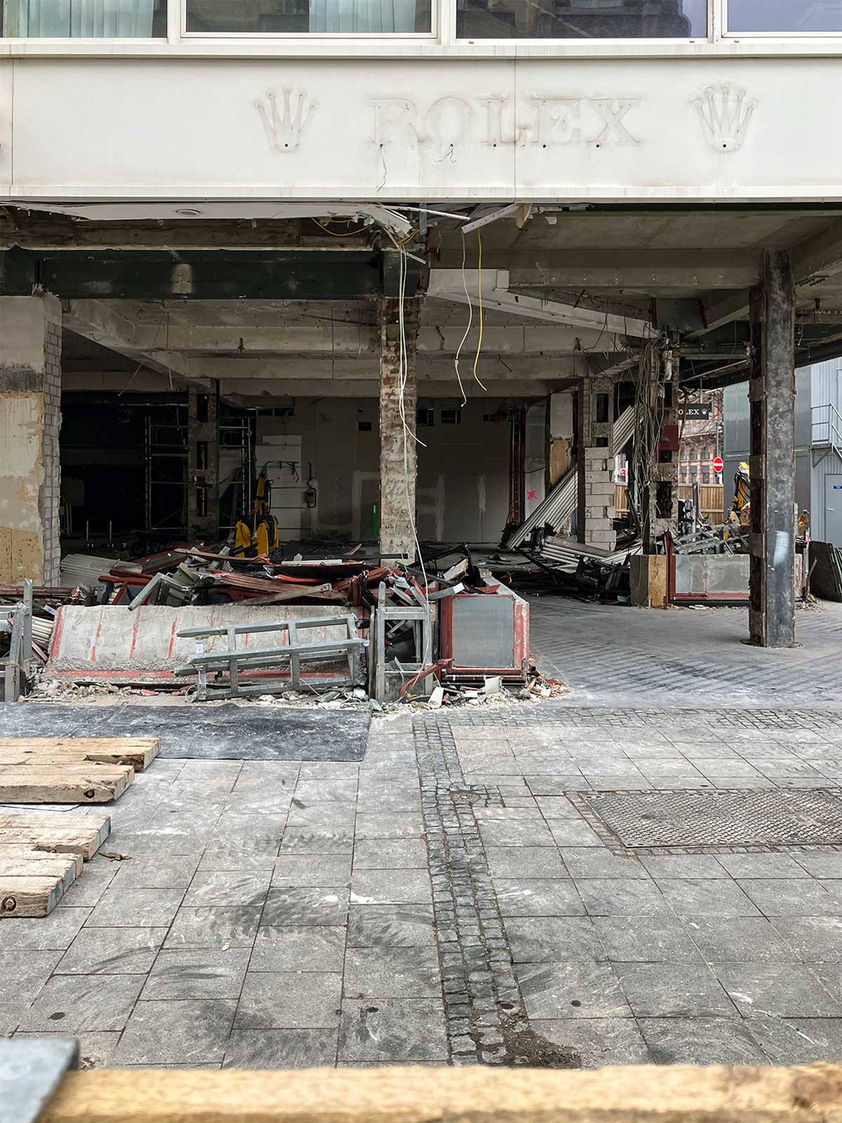 Baustelle bei Bucherer-Rolex-Haus in Frankfurt