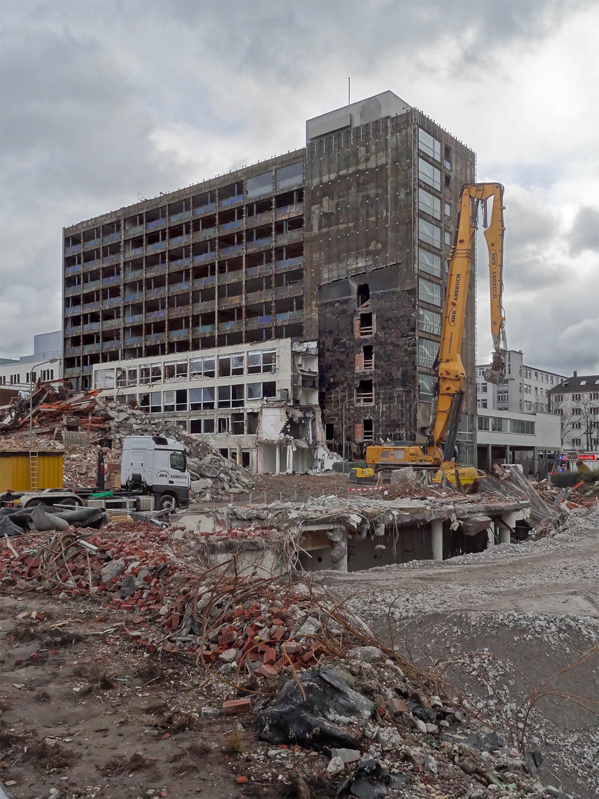 Baustelle im ehemaligen Zeitungsviertel in Frankfurt