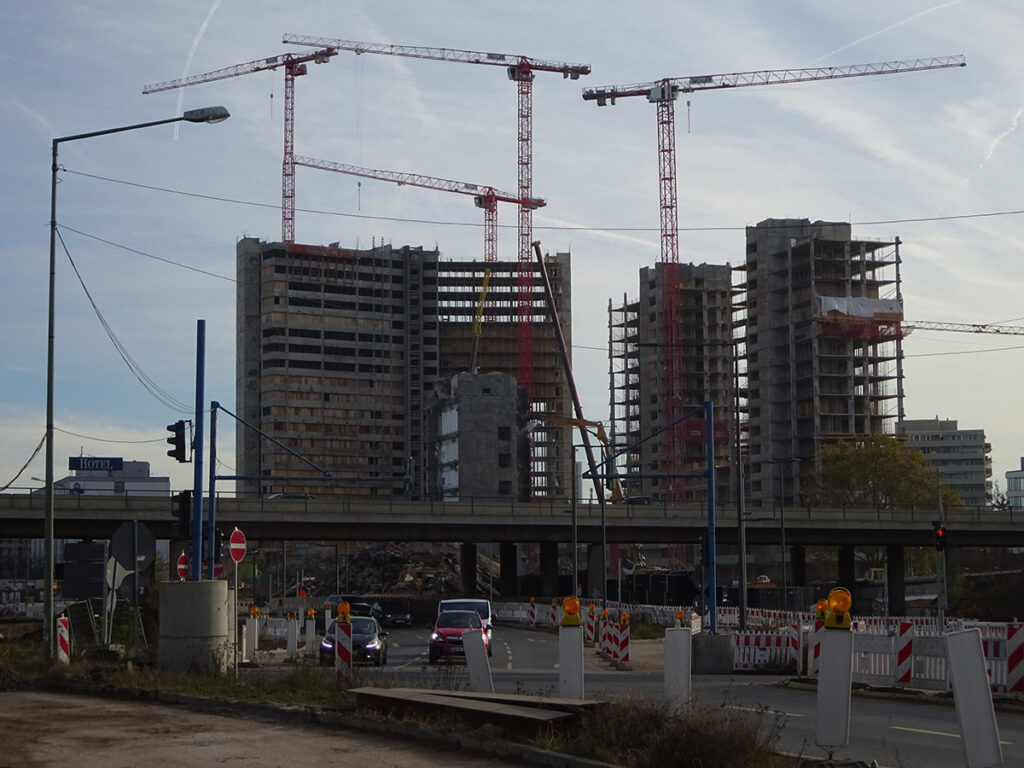 Baustelle KWU-/Siemens-Hochhäuser am Kaiserlei in Offenbach