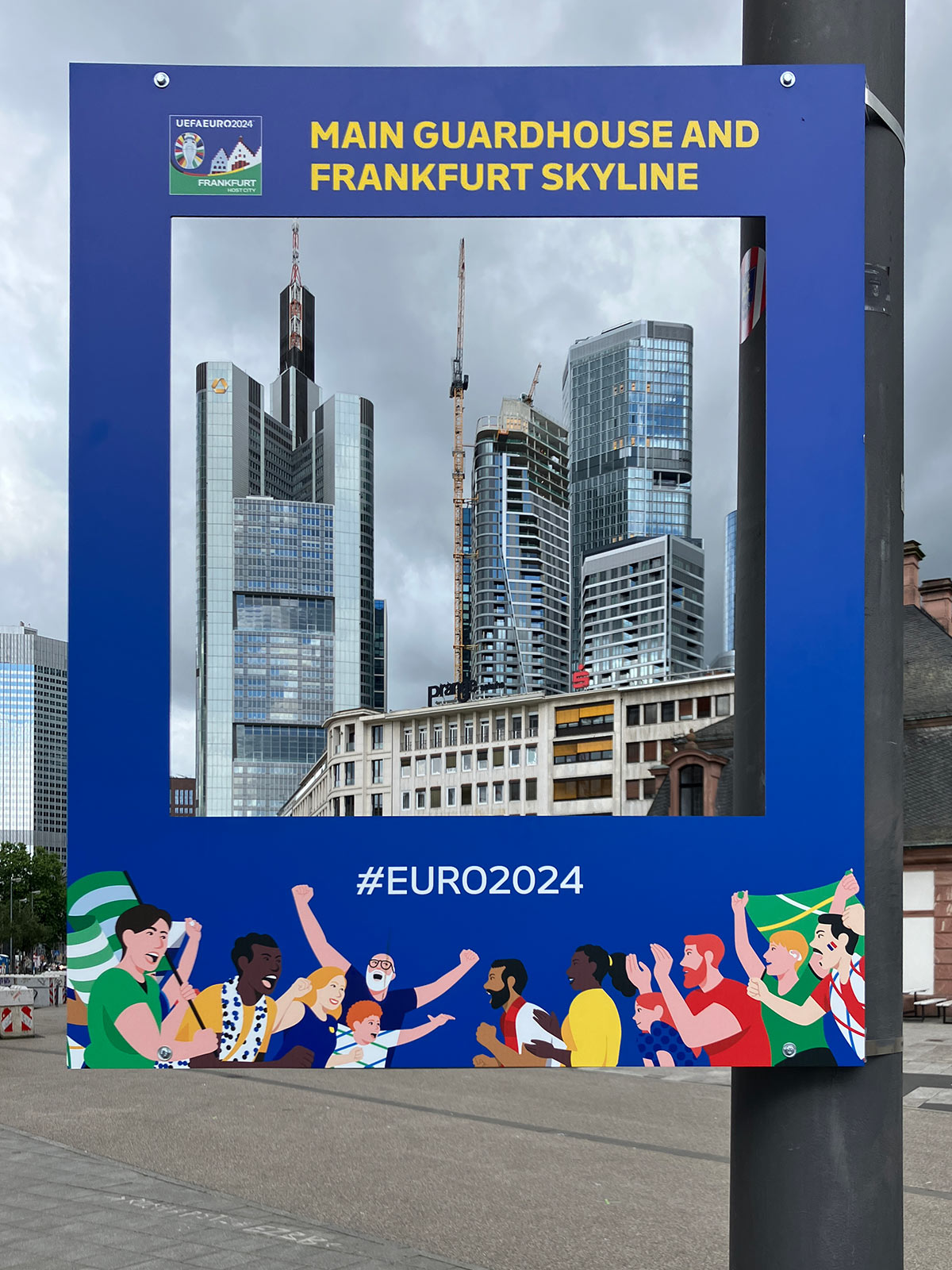 EURO 2024 Sightseeing Frames in Frankfurt - Main Guardhouse and Skyline