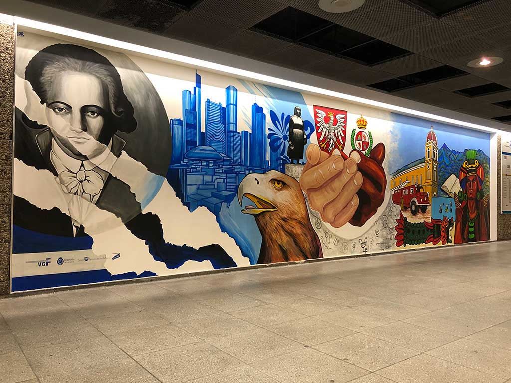 Frankfurt Granada Städtefreundschaft Wandbild in der Konstablerwache