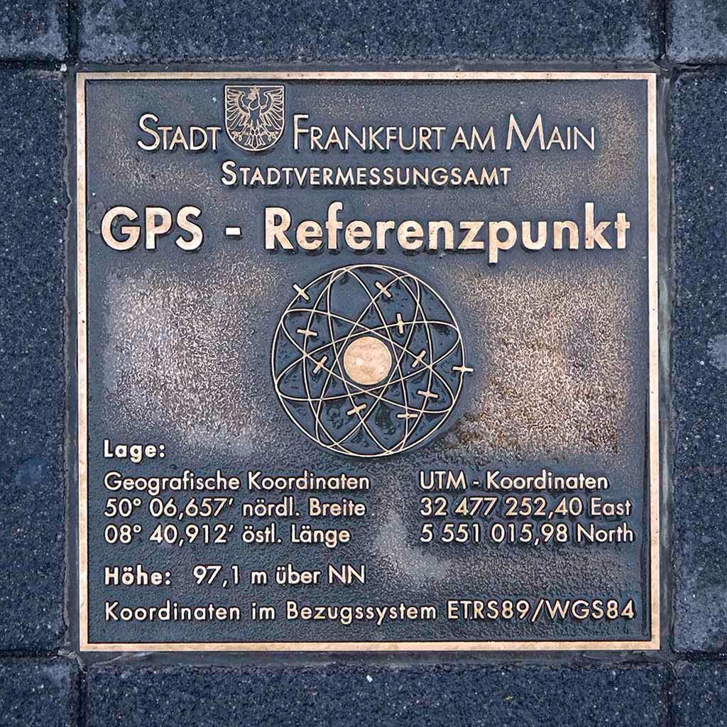 GPS-Referenzpunkt in Frankfurt am Main