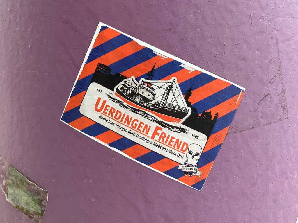 Logo Rebranding Streetart: Uerdingen Friend statt Fischerman's Friend