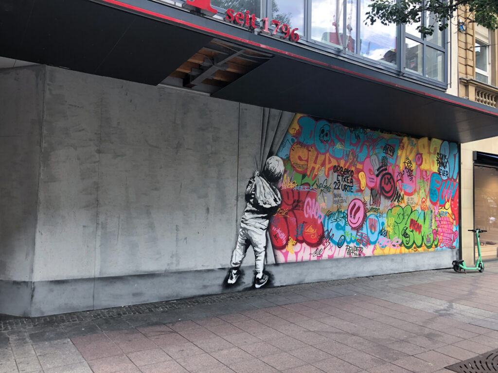 Martin Whatson lookalike Streetart in der Schillerstraße in Frankfurt