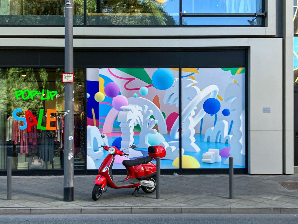 Nadine Kolodziey Illustration in der Neuen Mainzer Straße in Frankfurt