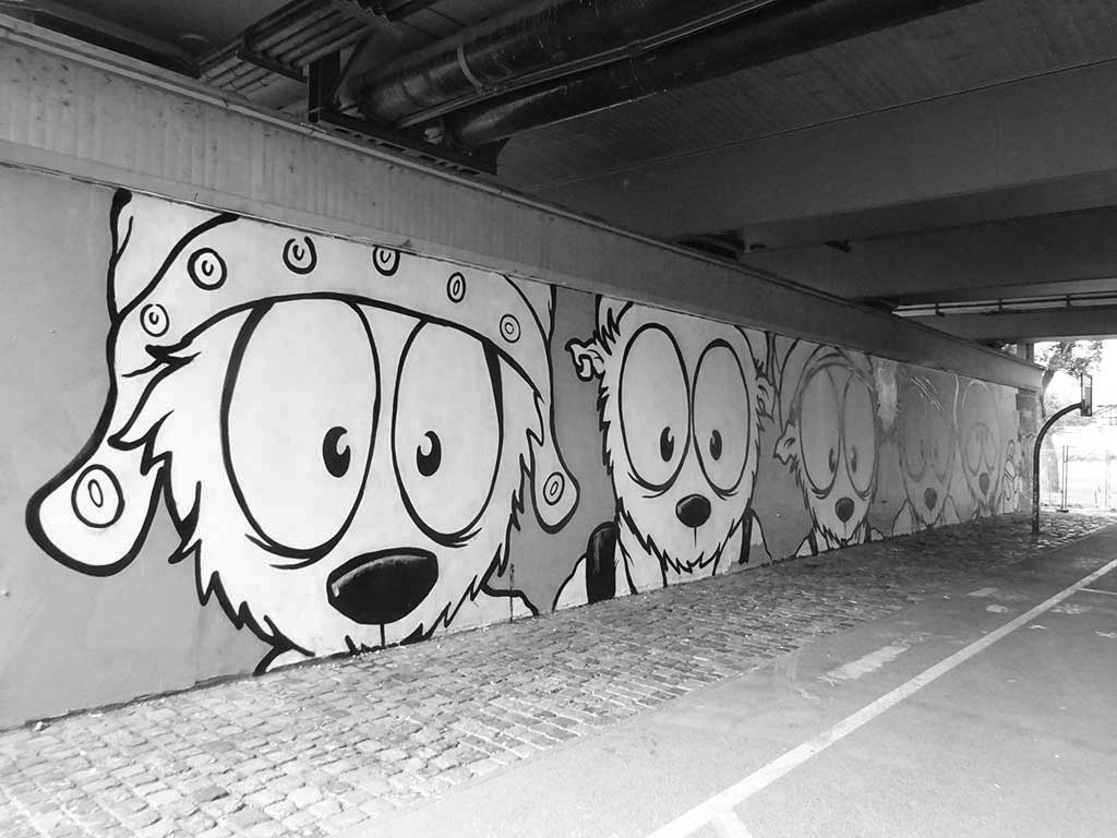 Urban Art an der Friedensbrücke in Frankfurt am Main