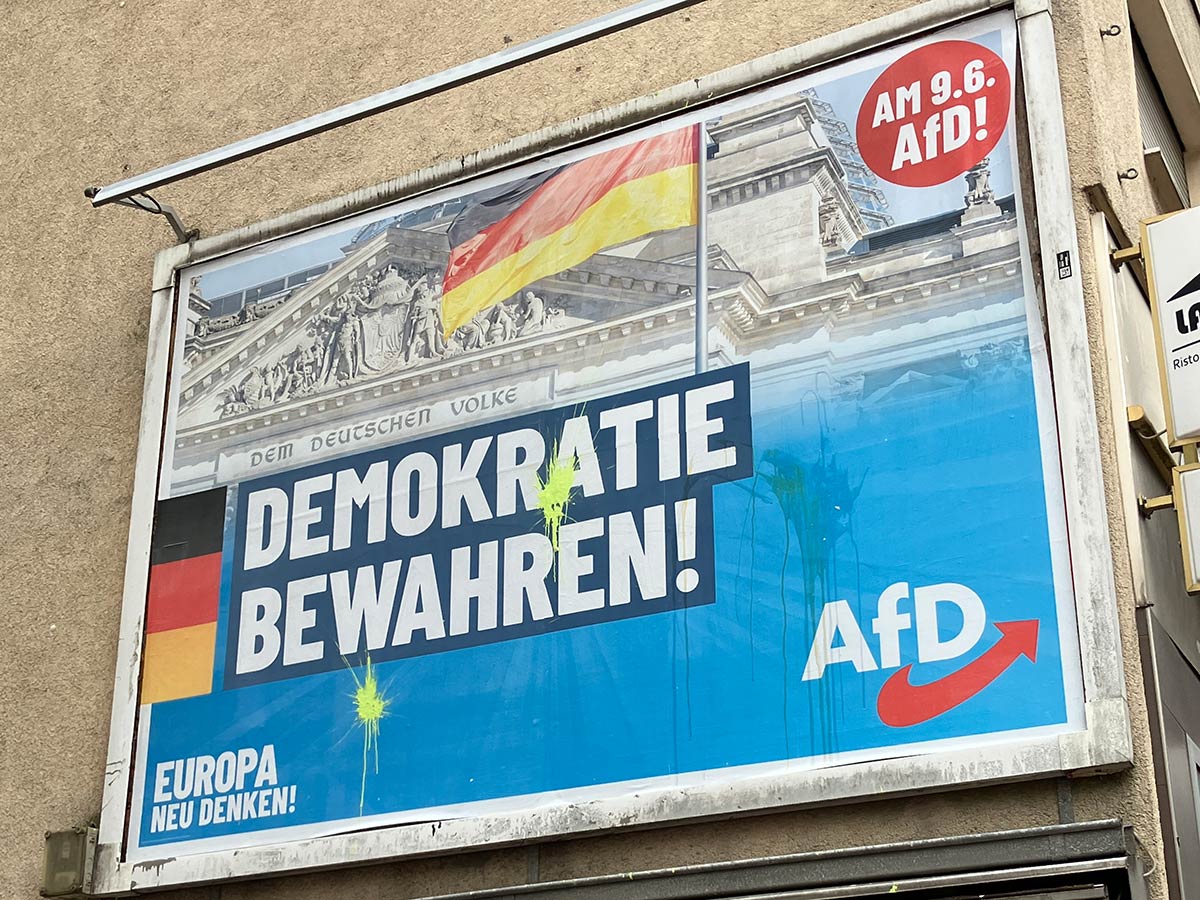 Plakate zur Europawahl 2024 in Frankfurt