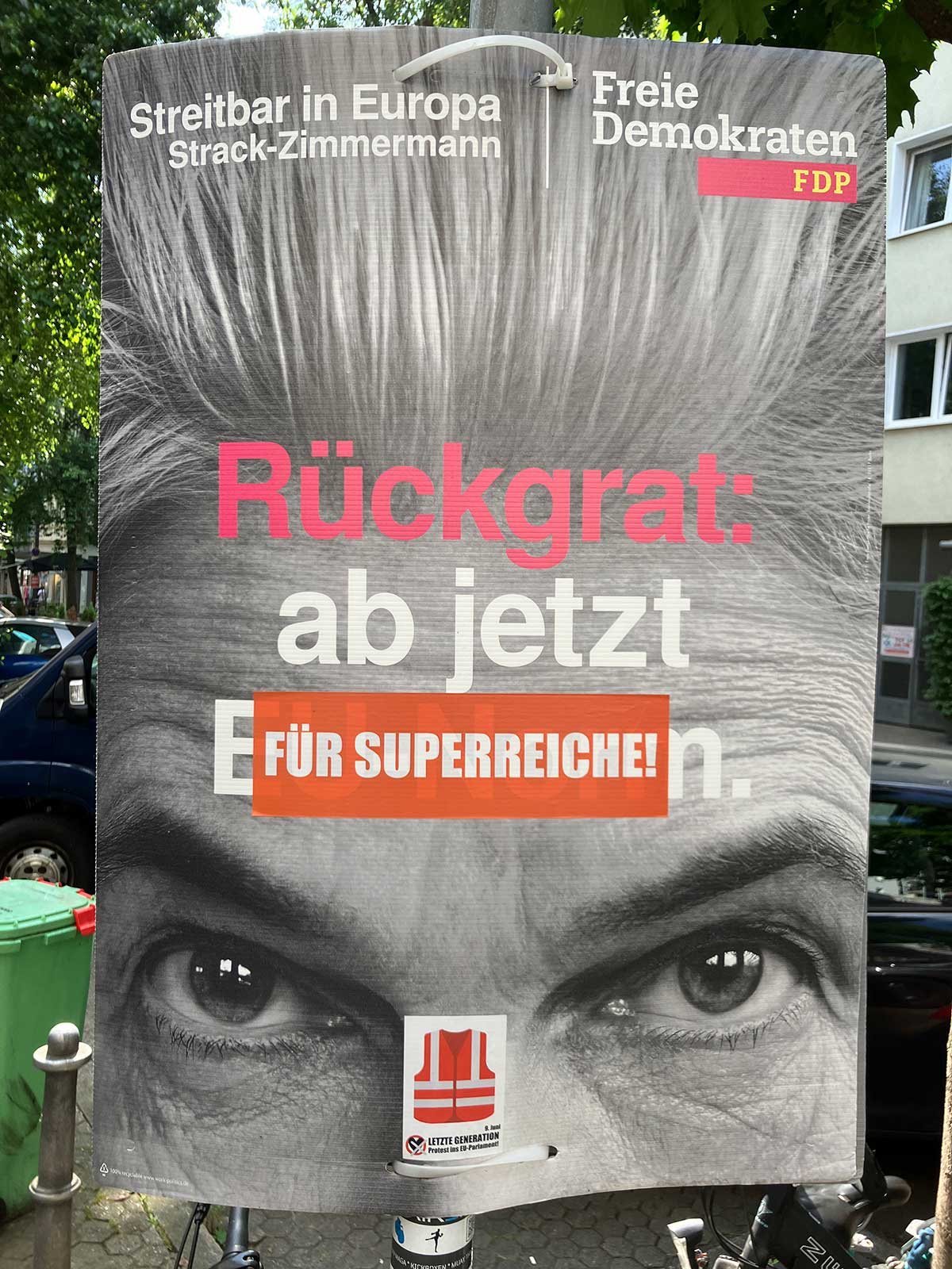 Plakate zur Europawahl 2024 in Frankfurt