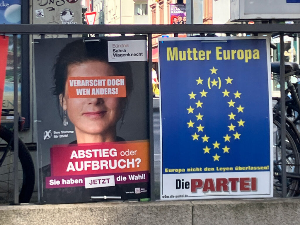 Plakate zur Europawahl 2024 in Frankfurt