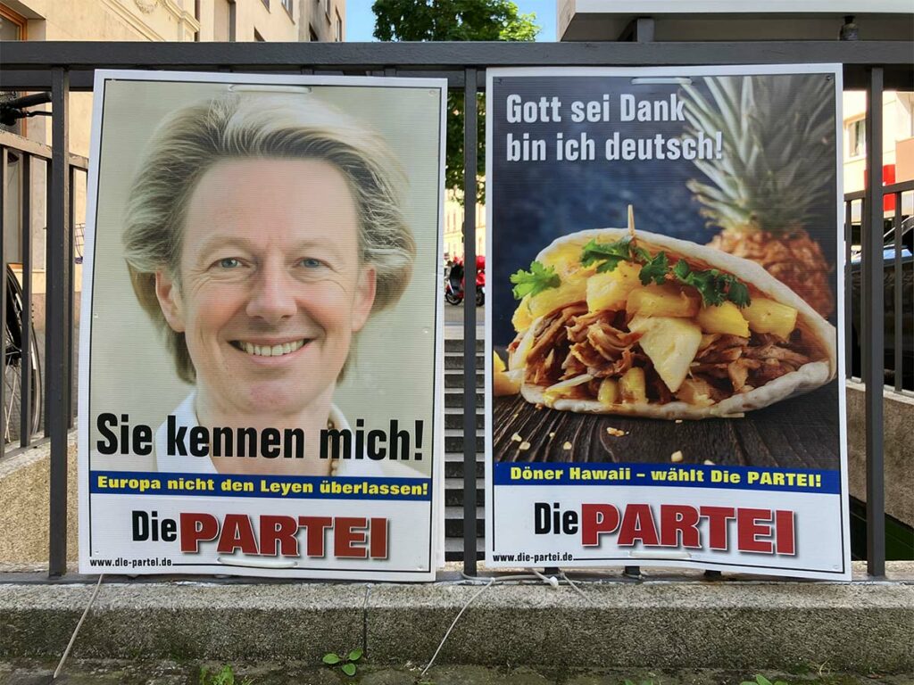 Plakate zur Europawahl 2024 in Frankfurt