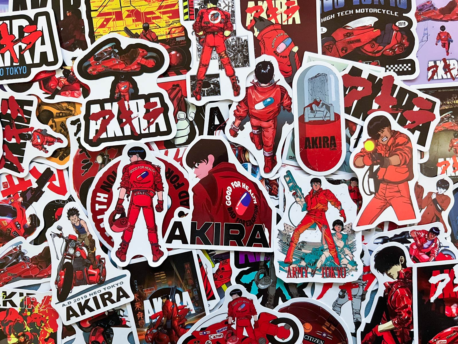 Sticker-Set mit Motiven aus dem Anime Akira