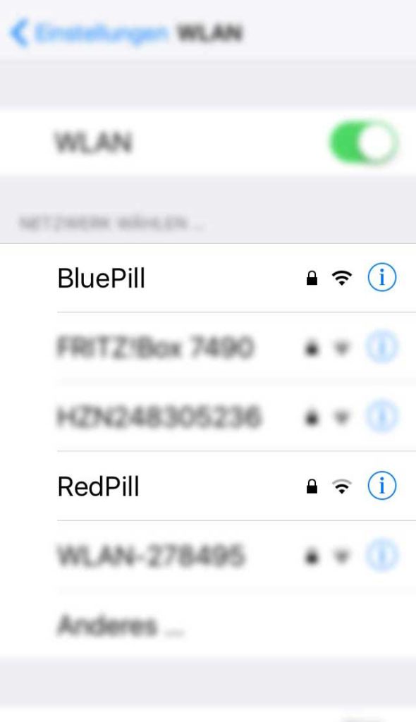 WLAN-Name in Frankfurt - Blue pill, red pill