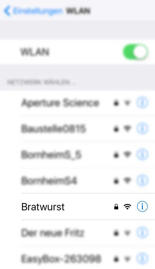 WLAN-Name in Frankfurt - Bratwurst