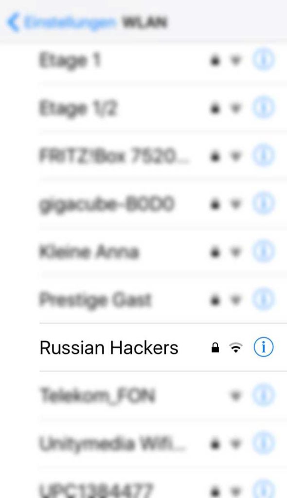 WLAN-Name in Frankfurt - Russian Hackers