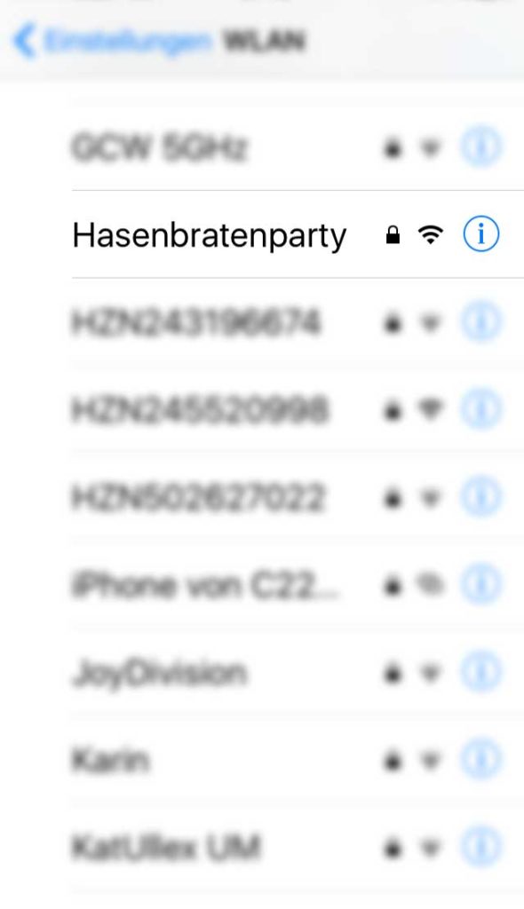 WLAN-Namen in Frankfurt - Hasenbratenparty